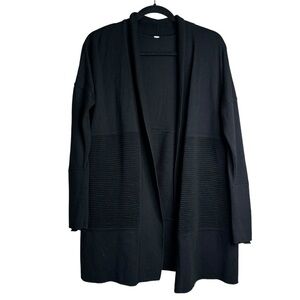 Lululemon Womens Size S Black Sit in Lotus Wrap Merino Wool Oversized Cardigan